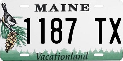 ME license plate 1187TX