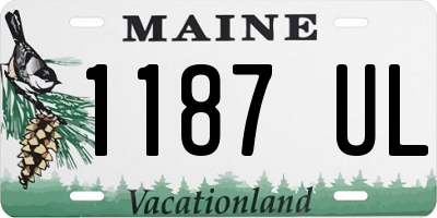 ME license plate 1187UL