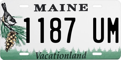 ME license plate 1187UM