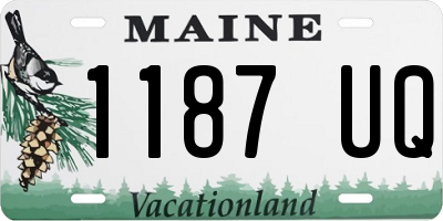 ME license plate 1187UQ