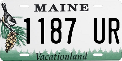 ME license plate 1187UR