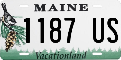 ME license plate 1187US