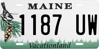 ME license plate 1187UW