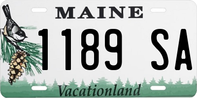 ME license plate 1189SA