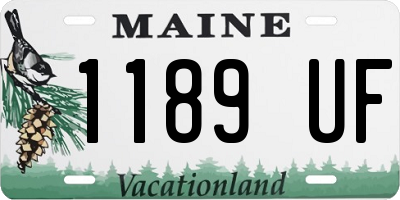 ME license plate 1189UF