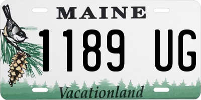 ME license plate 1189UG