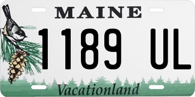 ME license plate 1189UL