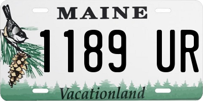 ME license plate 1189UR