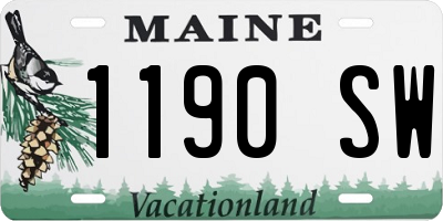 ME license plate 1190SW