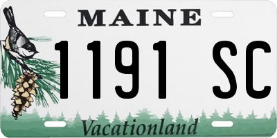 ME license plate 1191SC