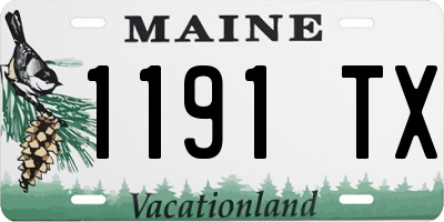 ME license plate 1191TX