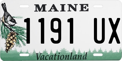 ME license plate 1191UX