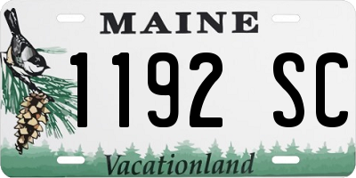 ME license plate 1192SC