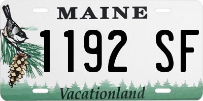 ME license plate 1192SF