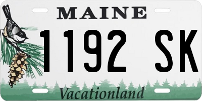 ME license plate 1192SK
