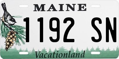 ME license plate 1192SN