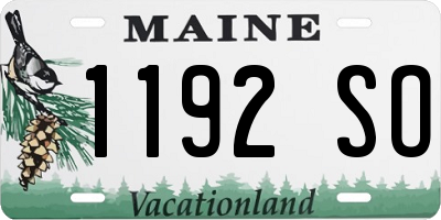 ME license plate 1192SO