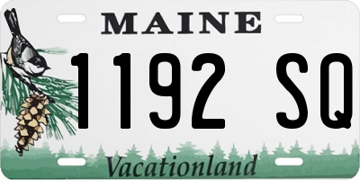 ME license plate 1192SQ