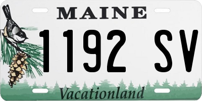 ME license plate 1192SV