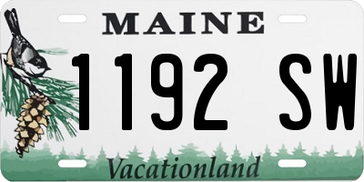 ME license plate 1192SW