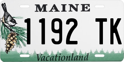 ME license plate 1192TK