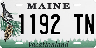 ME license plate 1192TN