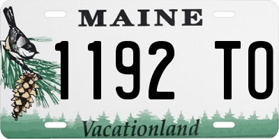ME license plate 1192TO