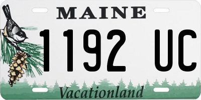 ME license plate 1192UC