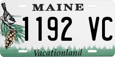 ME license plate 1192VC