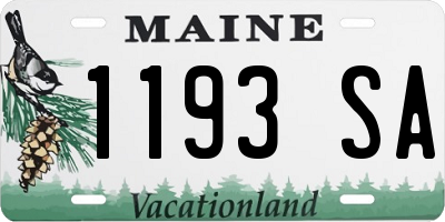 ME license plate 1193SA