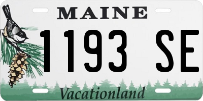 ME license plate 1193SE