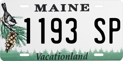 ME license plate 1193SP