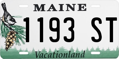 ME license plate 1193ST
