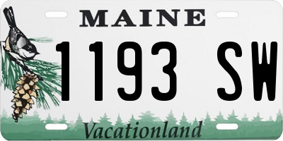 ME license plate 1193SW