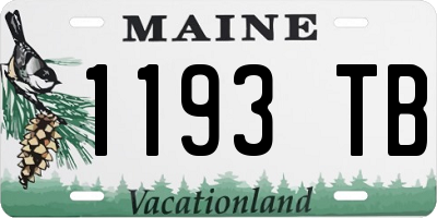 ME license plate 1193TB