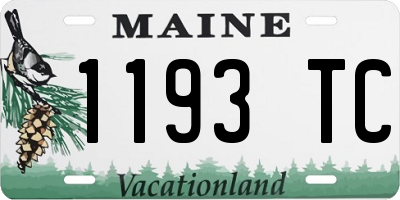 ME license plate 1193TC