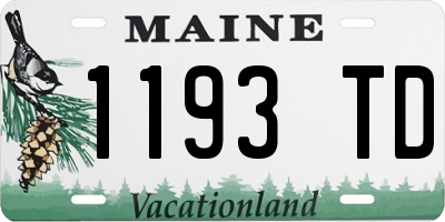 ME license plate 1193TD