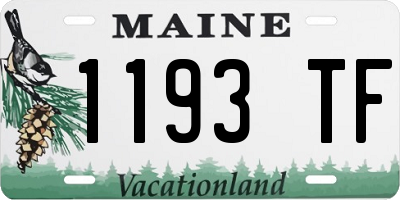 ME license plate 1193TF