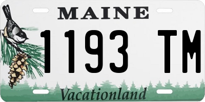 ME license plate 1193TM