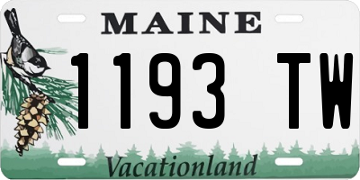 ME license plate 1193TW