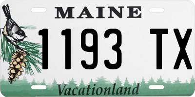 ME license plate 1193TX