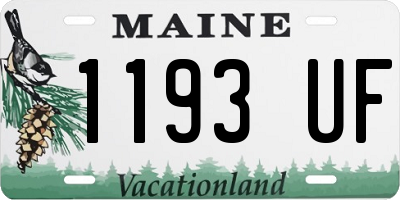 ME license plate 1193UF