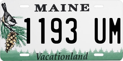 ME license plate 1193UM