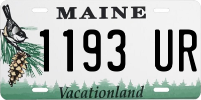 ME license plate 1193UR