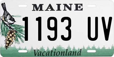ME license plate 1193UV