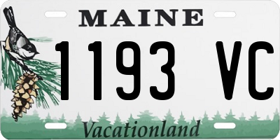 ME license plate 1193VC