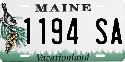 ME license plate 1194SA