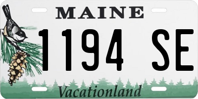 ME license plate 1194SE