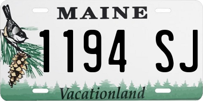 ME license plate 1194SJ
