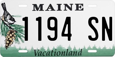 ME license plate 1194SN